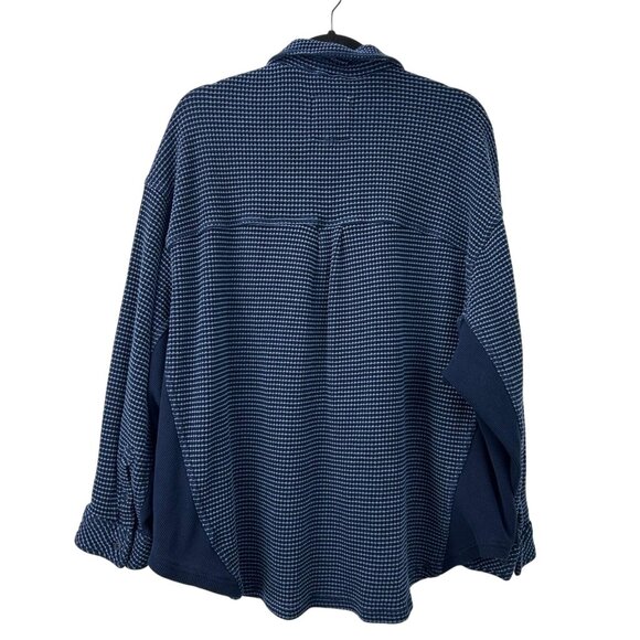 Aerie Women's Size XL Lumberjane Waffle Shirt Jacket Blue With Chest Pockets - Picture 5 of 16